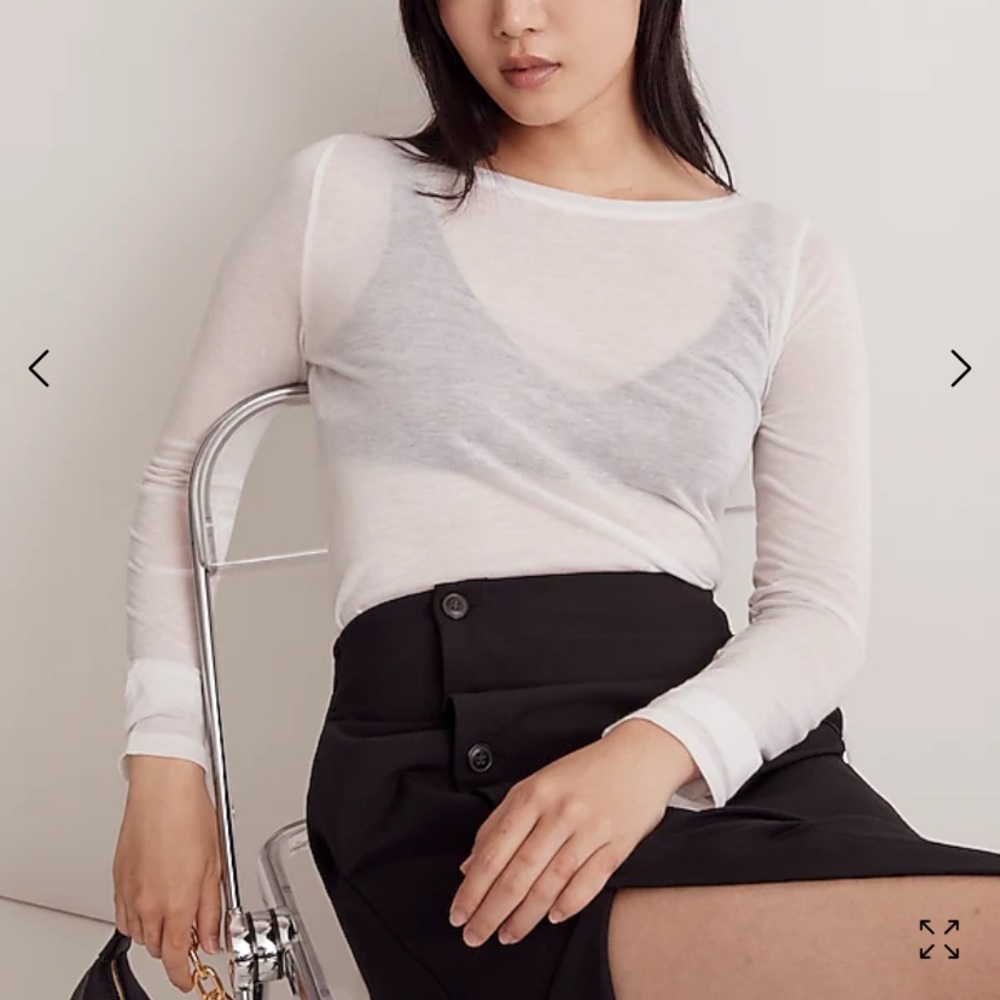 {madewell} fitted longe sleeve -white